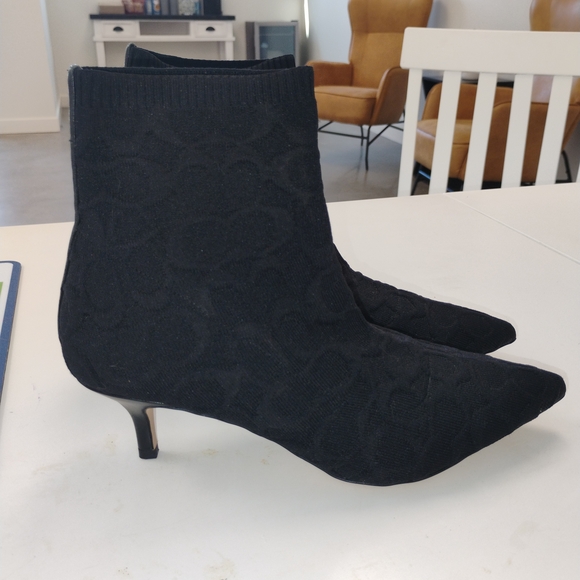 Coach Black Knit Ankle Booties - Picture 1 of 6